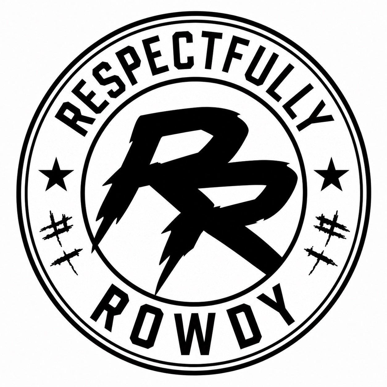 Respectfully Rowdy™ Circle Logo Decal — Bumper, Bottle & Gear Sticker